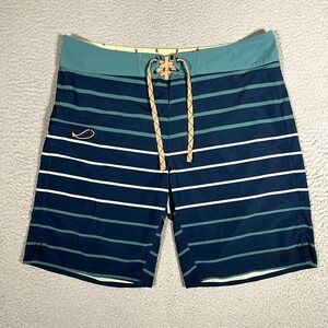 Patagonia‎ Shorts Mens 34 Blue Lightweight Board Swim Beach Surf Logo Drawstring